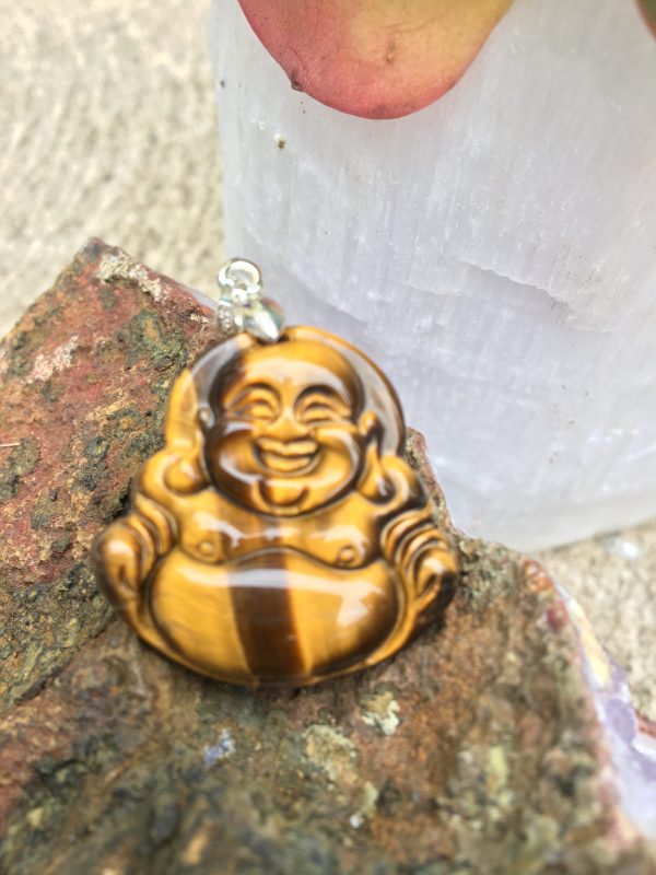 JEWELLERY, PENDANTS tigers eye buddha not SS 3cm