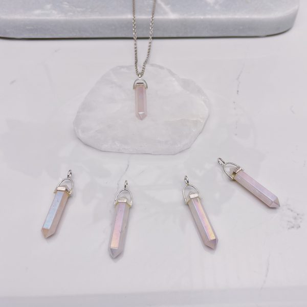 Aura Rose quartz pendant