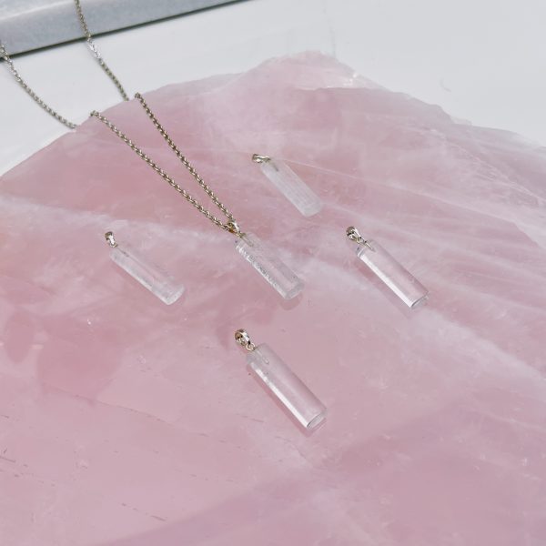 clear quartz tube pendant