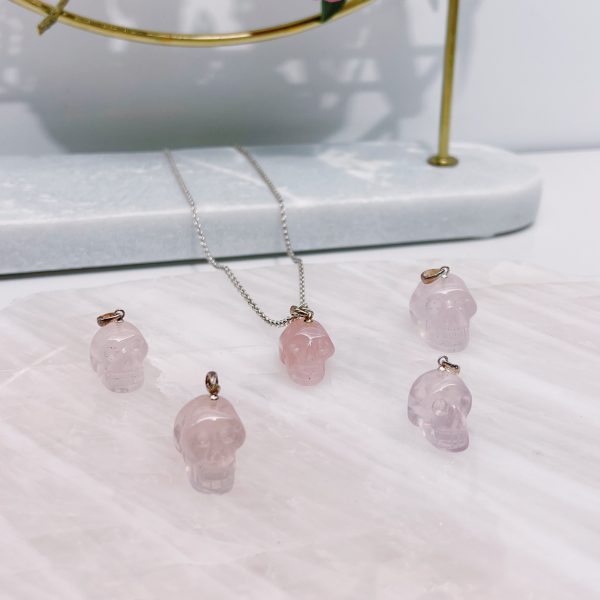 Rose Quartz skull pendant