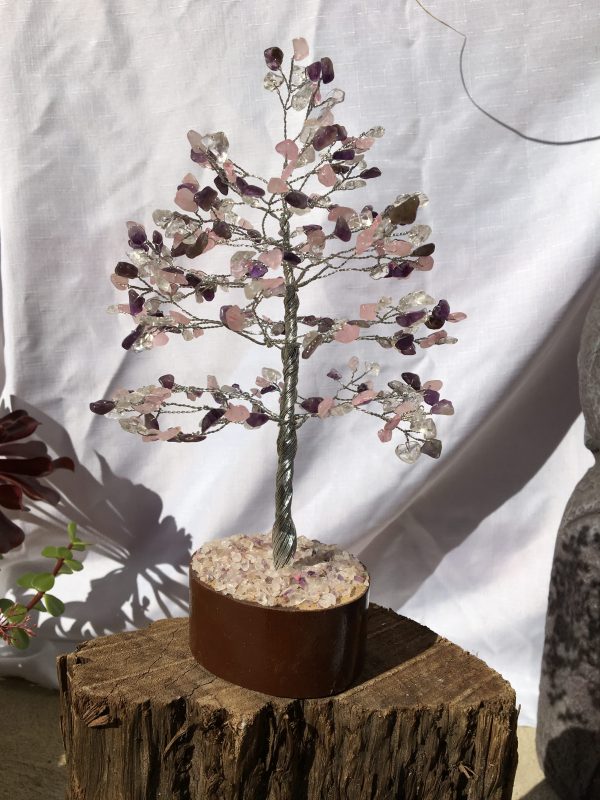 TREES amethyst, rose quartz & clear quartz 22cm 300 beads (each)