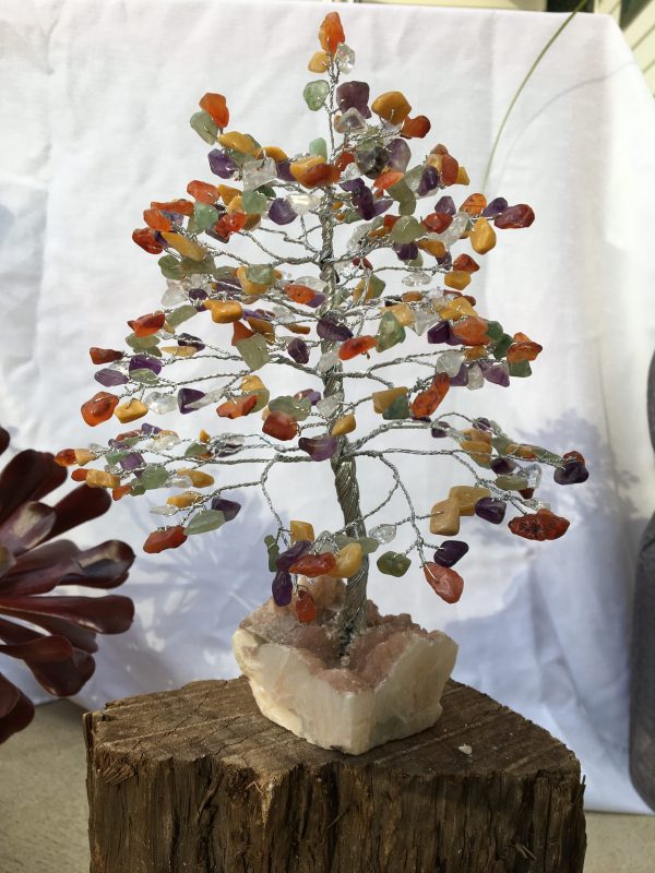 TREES multi coloured on cluster base 22cm 300 beads (each)