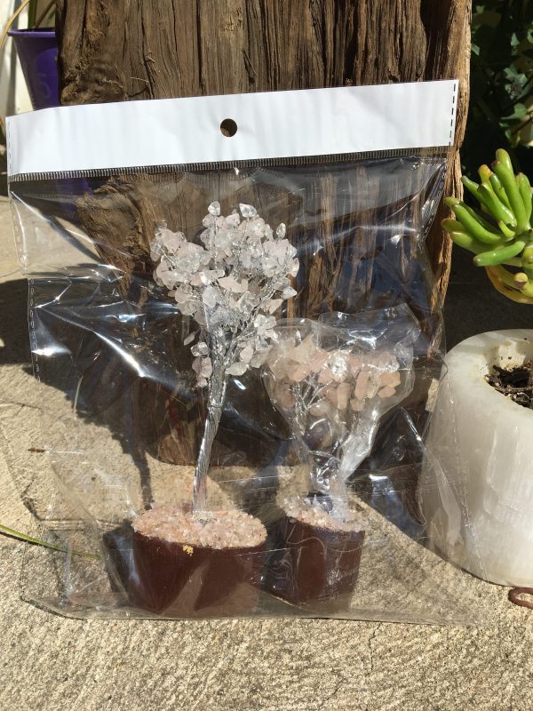 BOXED & BAGGED ITEMS clear quartz- rose quartz trees