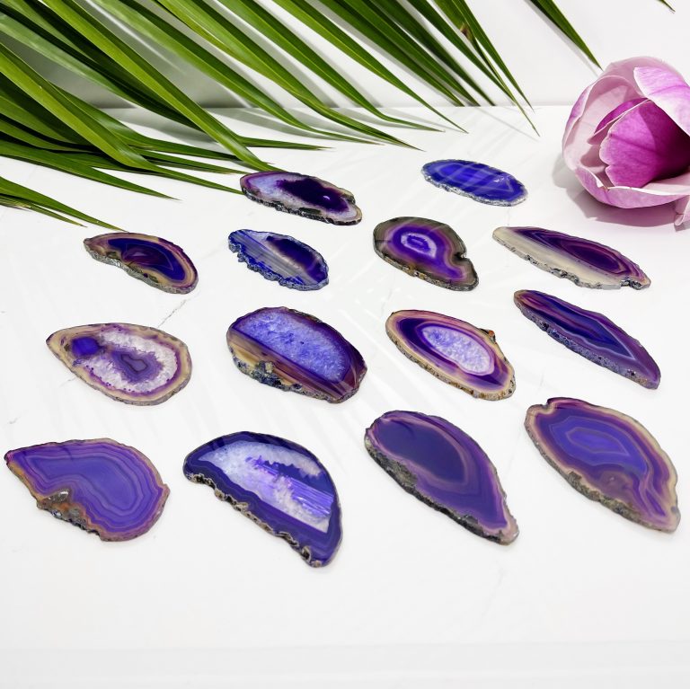 Purple Agate Slice 7cm Crystal Empire Wholesale 